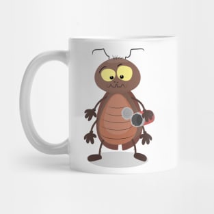 Funny cute cockroach cartoon characte Mug